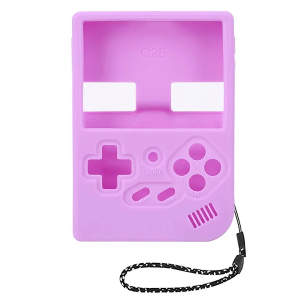 Protective Case for ANBERNIC RG35XX Game Console Accessories Silicone Sleeve with Strap - Purple - 1