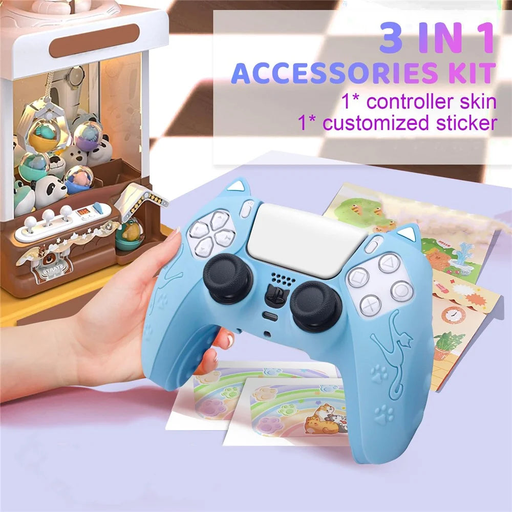 For Sony Playstation 5 Game Console Skin Cover Anti-Slip Silicone Case - Yellow - 6