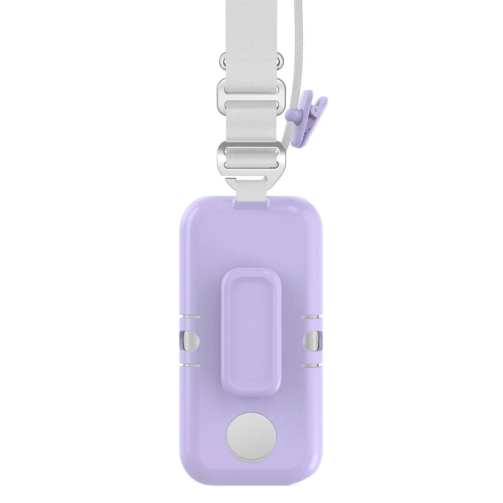 CP17 For Apple Vision Pro Battery Cover Power Bank Protective Case with Back Clip and Crossbody Strap - Purple - 2