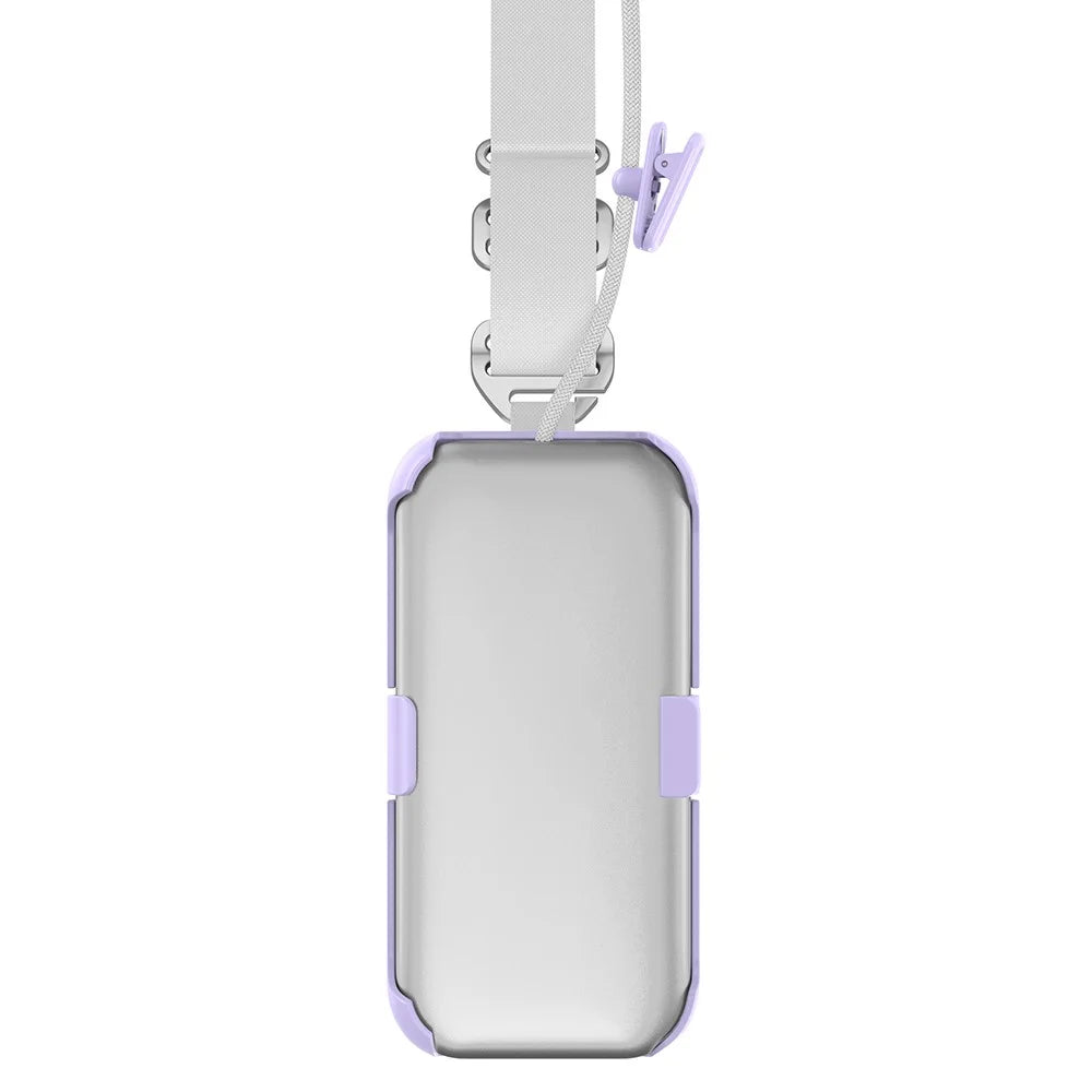 CP17 For Apple Vision Pro Battery Cover Power Bank Protective Case with Back Clip and Crossbody Strap - Purple - 3