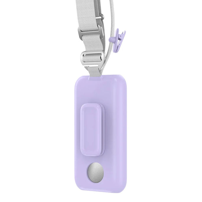 CP16 For Apple Vision Pro Battery Protective Cover Power Bank Case with Back Clip and Crossbody Strap - Purple - 1