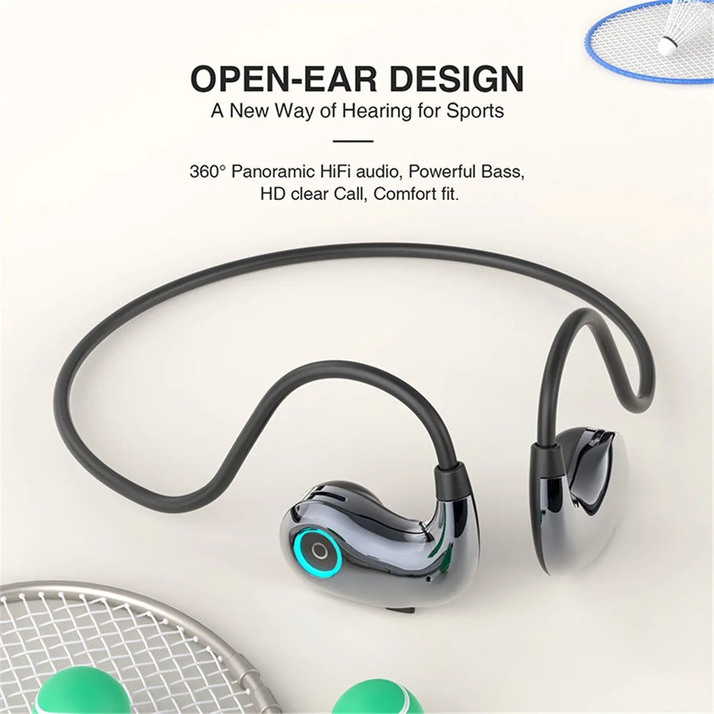 HILEO hi76 Open Ear Air Conduction Headphones ENC Noise Reduction Sports Bluetooth-compatible Earphones - Black - 4