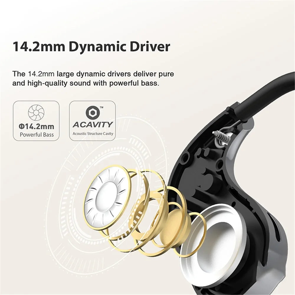 HILEO hi76 Open Ear Air Conduction Headphones ENC Noise Reduction Sports Bluetooth-compatible Earphones - Black - 5