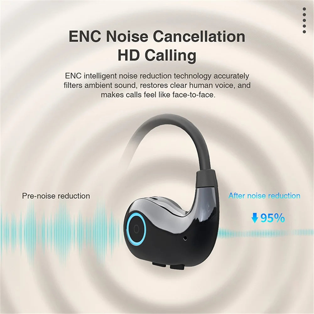 HILEO hi76 Open Ear Air Conduction Headphones ENC Noise Reduction Sports Bluetooth-compatible Earphones - Black - 6