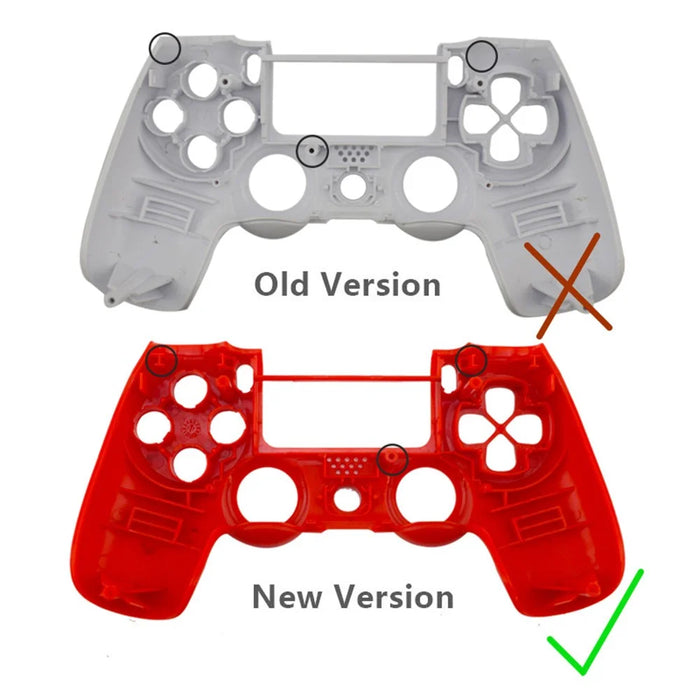 DATA FROG JDM-040 For Sony PS4 Slim Game Console Plastic Protective Shell Button Cover Set - Red - 2
