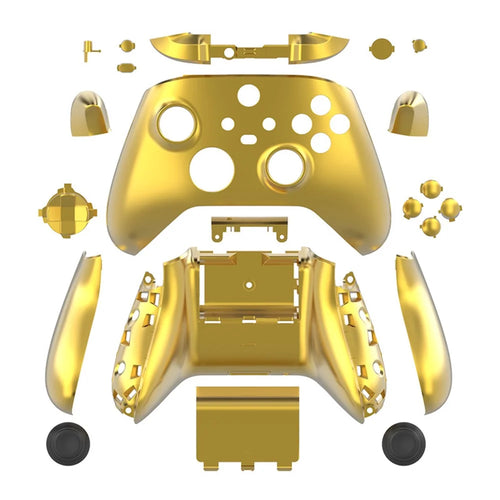 DATA FROG For Xbox Series X / S Game Controller ABS Shell Electroplated Replacement Gamepad Cover - Gold - 1