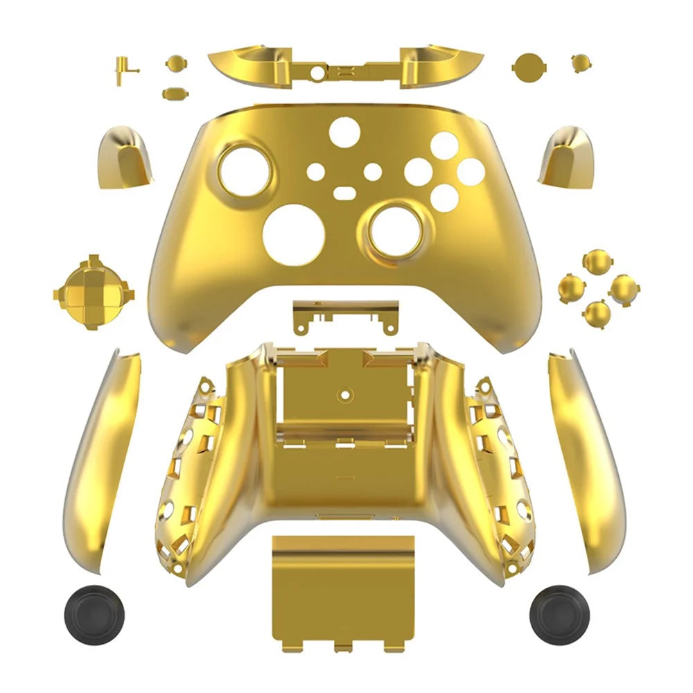 DATA FROG For Xbox Series X / S Game Controller ABS Shell Electroplated Replacement Gamepad Cover - Gold - 1