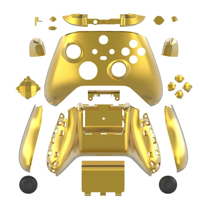 DATA FROG For Xbox Series X / S Game Controller ABS Shell Electroplated Replacement Gamepad Cover - Gold - 1