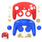 DATA FROG For Nintendo Gamecube Controller Housing Shell Plastic Replacement Case - Red+Blue - 1
