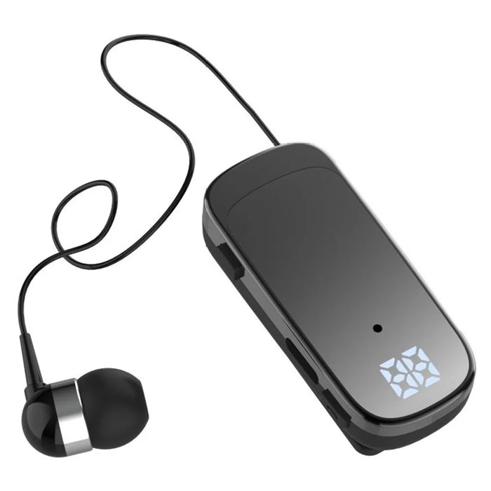 K65 Incoming Call Vibration Digital Display Retractable Lavalier Bluetooth-compatible Earphones - Black - 1