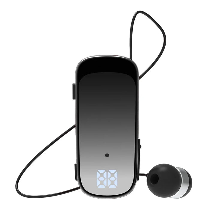 K65 Incoming Call Vibration Digital Display Retractable Lavalier Bluetooth-compatible Earphones - Black - 2