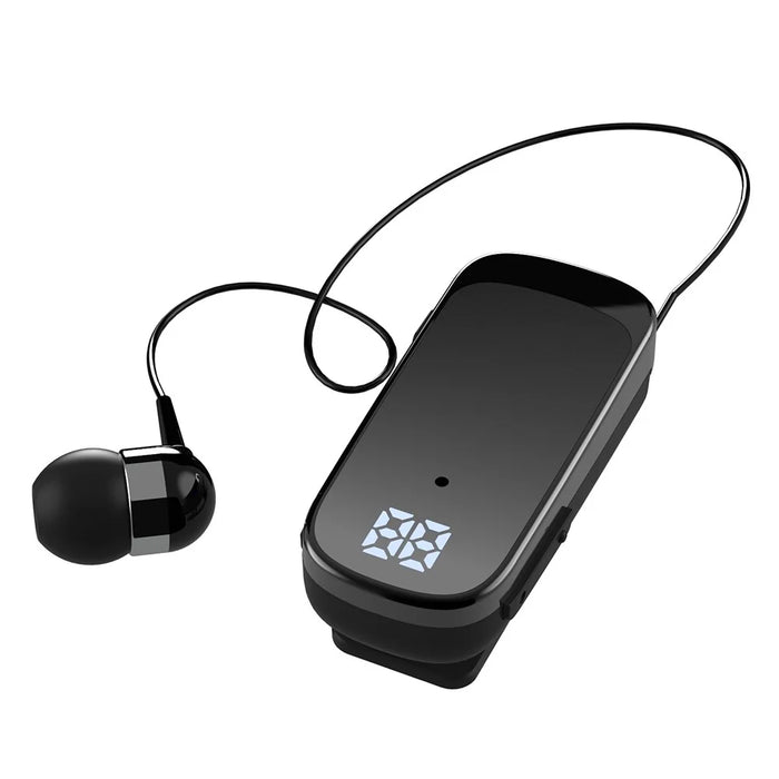 K65 Incoming Call Vibration Digital Display Retractable Lavalier Bluetooth-compatible Earphones - Black - 3