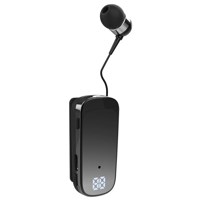 K65 Incoming Call Vibration Digital Display Retractable Lavalier Bluetooth-compatible Earphones - Black - 4