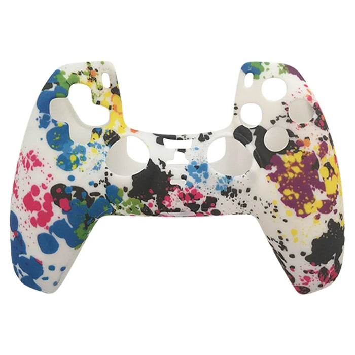 For Sony PlayStation 5 Controller Cover Comic Style Silicone Grip Protective Case - White - 1