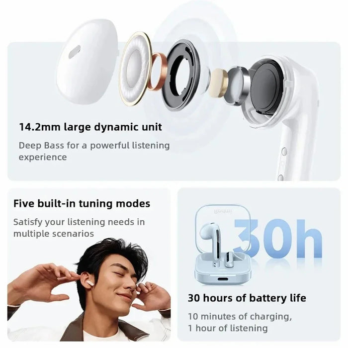 XIAOMI Redmi Buds 6 Active Bluetooth-compatible Wireless Earphone Semi-In-Ear Deep Bass Music Headset (Chinese Version) - Blue - 3