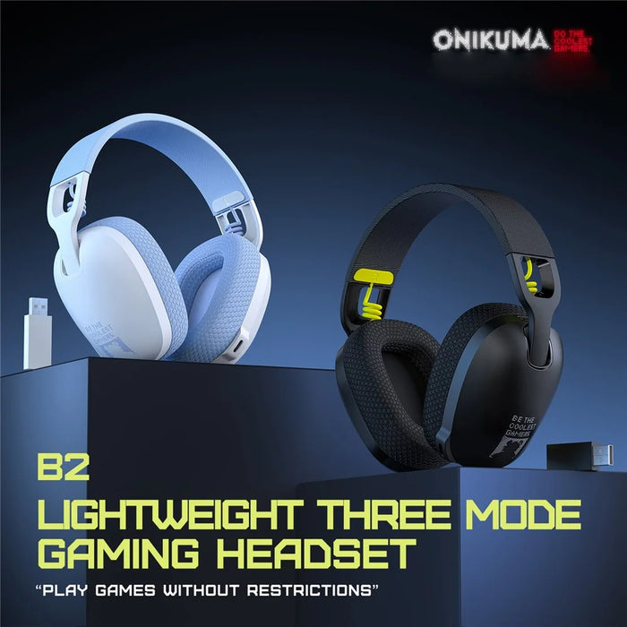 ONIKUMA B2 2.4G Wireless / Bluetooth-compatible / Wired Over-Ear Headphone Stereo Bluetooth-compatible Gaming Music Headset - Black - 2