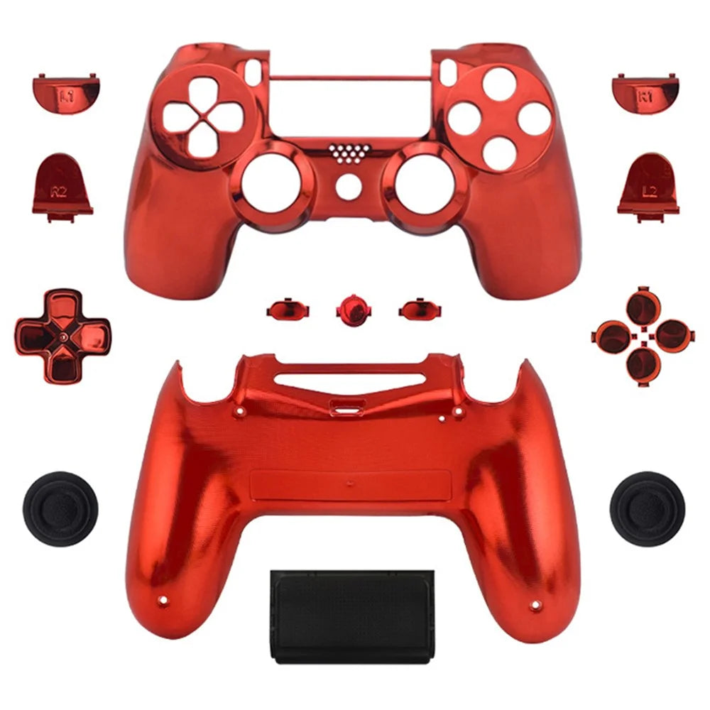 DATA FROG For Sony PS4 Slim PS4 JDM-040 Controller Grip Housing Shell Button Cover Cap - Red - 1
