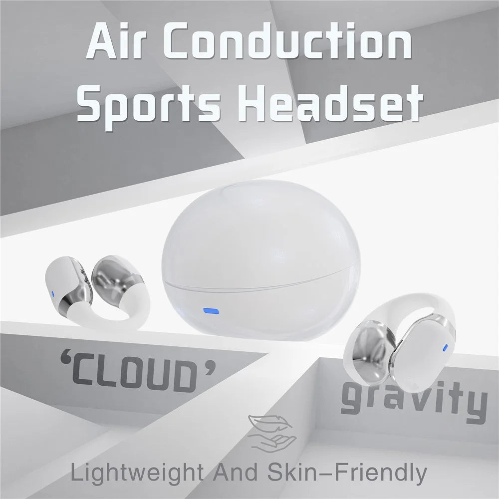 F16 Ear Clip Bluetooth-compatible Air Conduction Earphone Wireless Sports Stereo Music Headset - White - 5