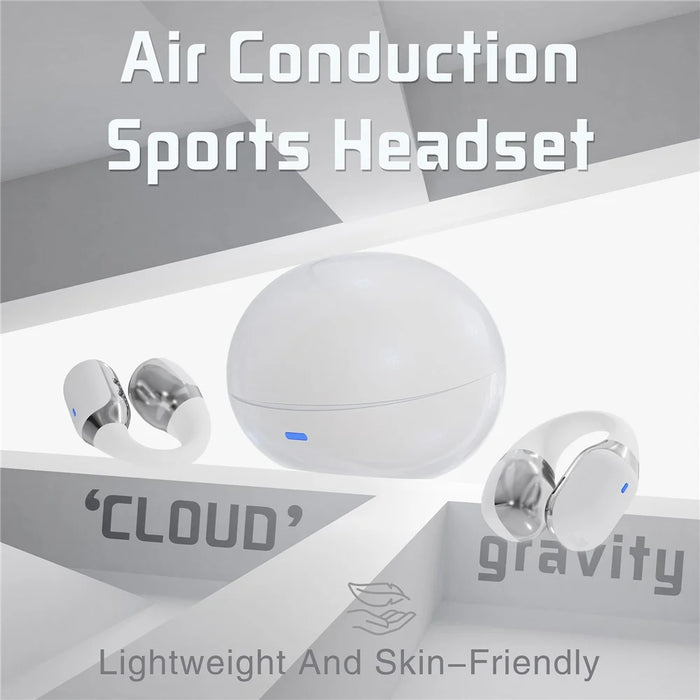 F16 Ear Clip Bluetooth-compatible Air Conduction Earphone Wireless Sports Stereo Music Headset - White - 5