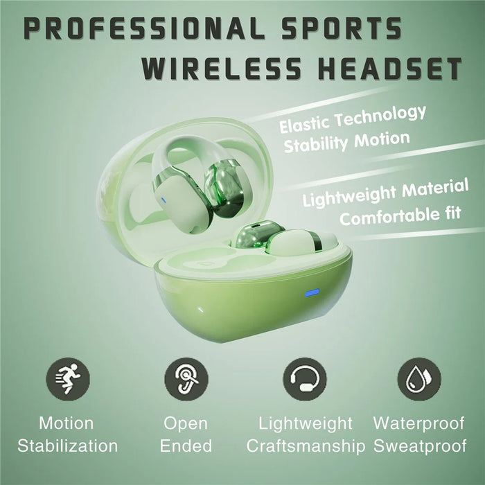 F16 Ear Clip Bluetooth-compatible Air Conduction Earphone Wireless Sports Stereo Music Headset - White - 6
