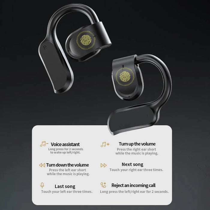 GT05 Bone Conduction Wireless Headphone Sports Earphone Ear Hook Bluetooth-compatible Headset - White - 7