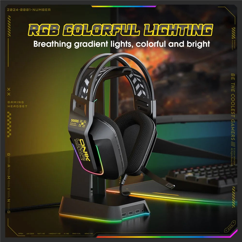 ONIKUMA X13 3.5mm+USB Wired Over-Ear Headphone E-Sports Gaming Headset with RGB Light - 4