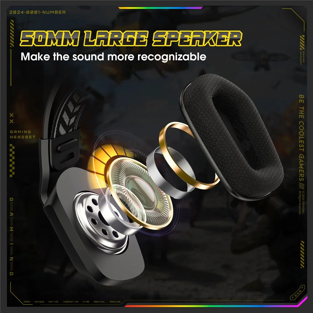 ONIKUMA X13 3.5mm+USB Wired Over-Ear Headphone E-Sports Gaming Headset with RGB Light - 7