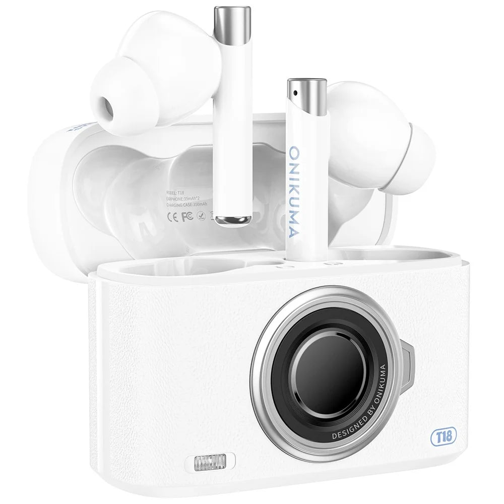 ONIKUMA T18 TWS Bluetooth-compatible Earphone Noise Cancelling Low Latency Gaming Music Headset - White - 1