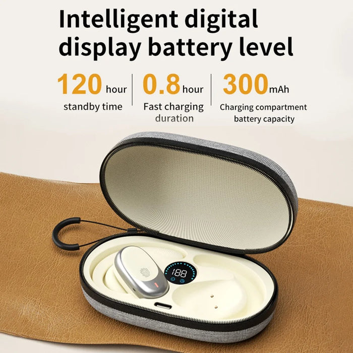 QH-006 OWS Bluetooth-compatible Earphone Rotatable Ear Hook Sports Headset with Nylon Hard Shell Charging Case - Nude - 5