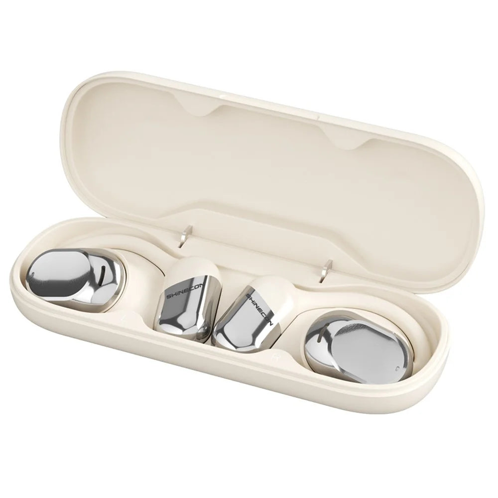 QH-010 OWS Bluetooth-compatible Headset  Ear Hook Wireless Headphone Noise Reduction Earphone - Silver - 1
