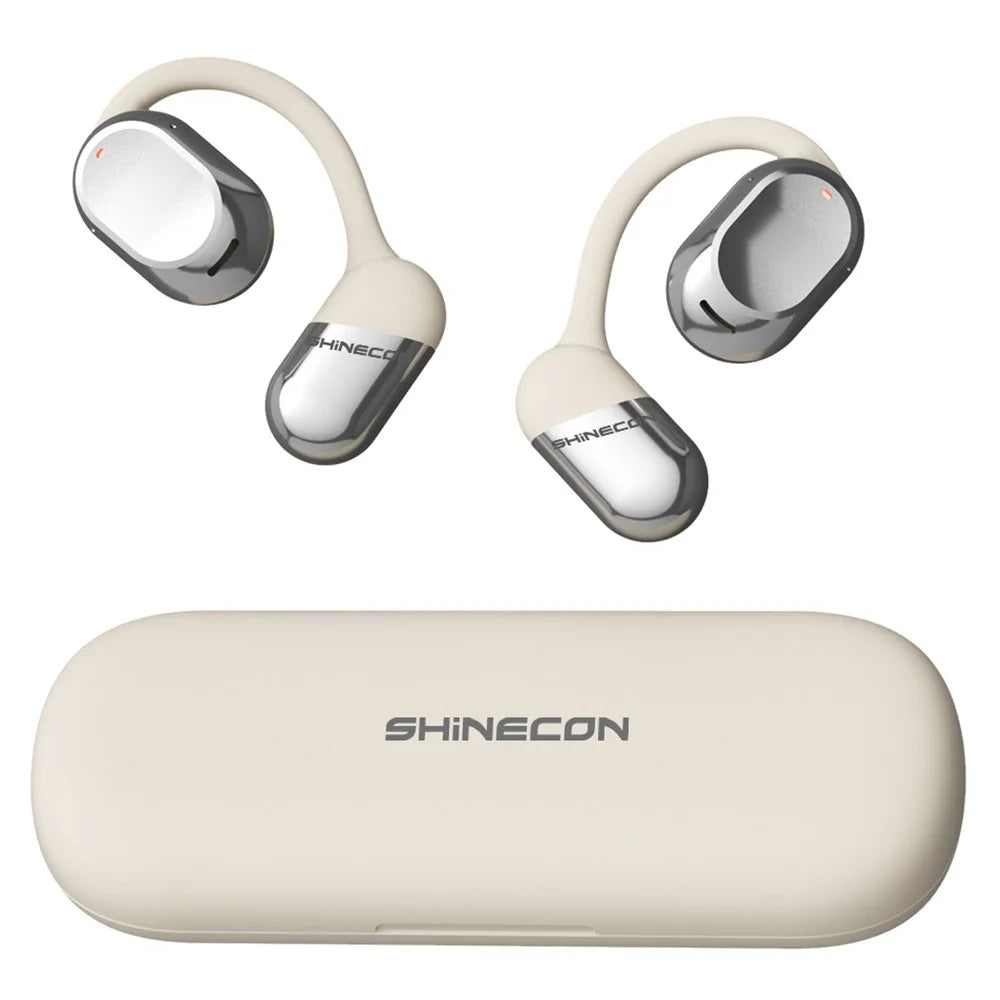 QH-010 OWS Bluetooth-compatible Headset  Ear Hook Wireless Headphone Noise Reduction Earphone - Silver - 2
