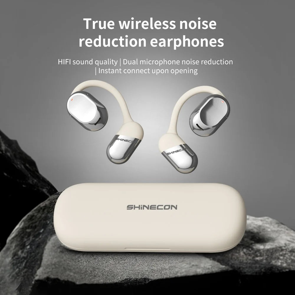 QH-010 OWS Bluetooth-compatible Headset  Ear Hook Wireless Headphone Noise Reduction Earphone - Silver - 3