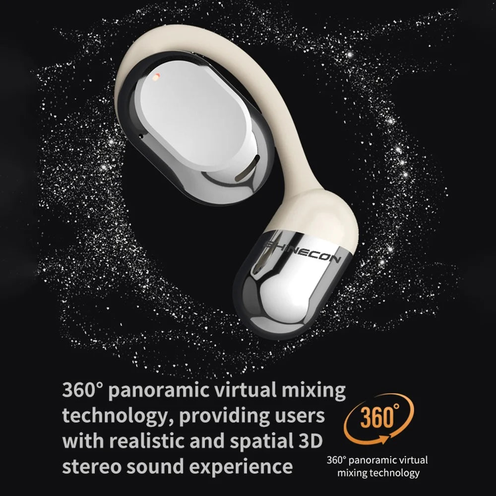 QH-010 OWS Bluetooth-compatible Headset  Ear Hook Wireless Headphone Noise Reduction Earphone - Silver - 4
