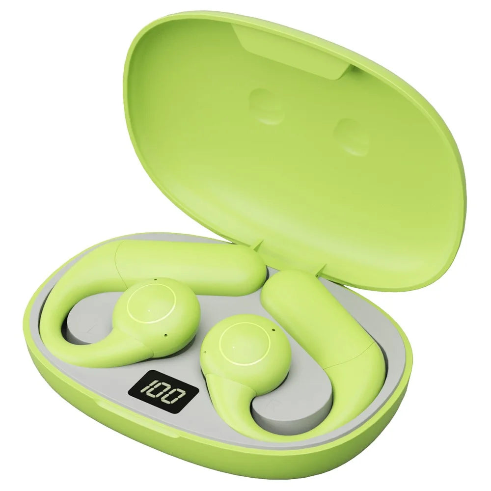 SHINECON QH-003 OWS Non-In-Ear Bluetooth-compatible 5.3 Music Earphone Ear Hook ENC Noise Reduction Headset - Fluorescent Green - 1