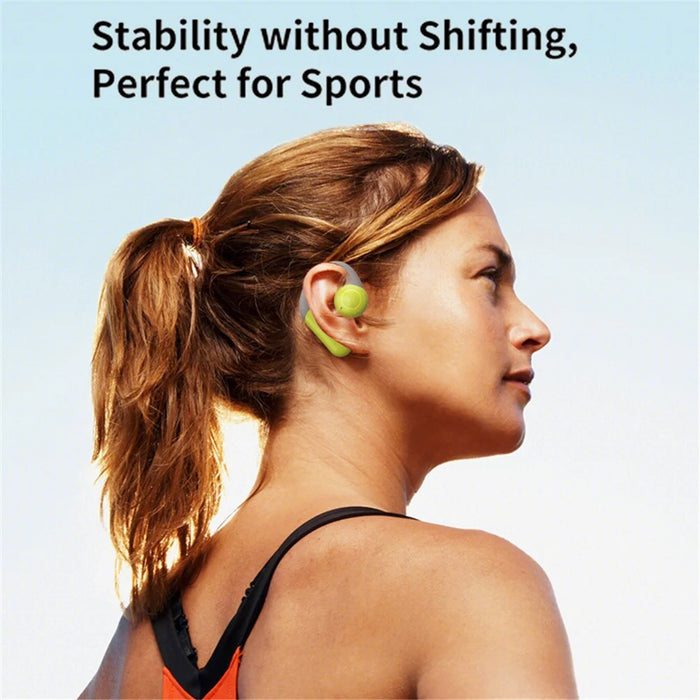 SHINECON QH-003 OWS Non-In-Ear Bluetooth-compatible 5.3 Music Earphone Ear Hook ENC Noise Reduction Headset - Fluorescent Green - 3
