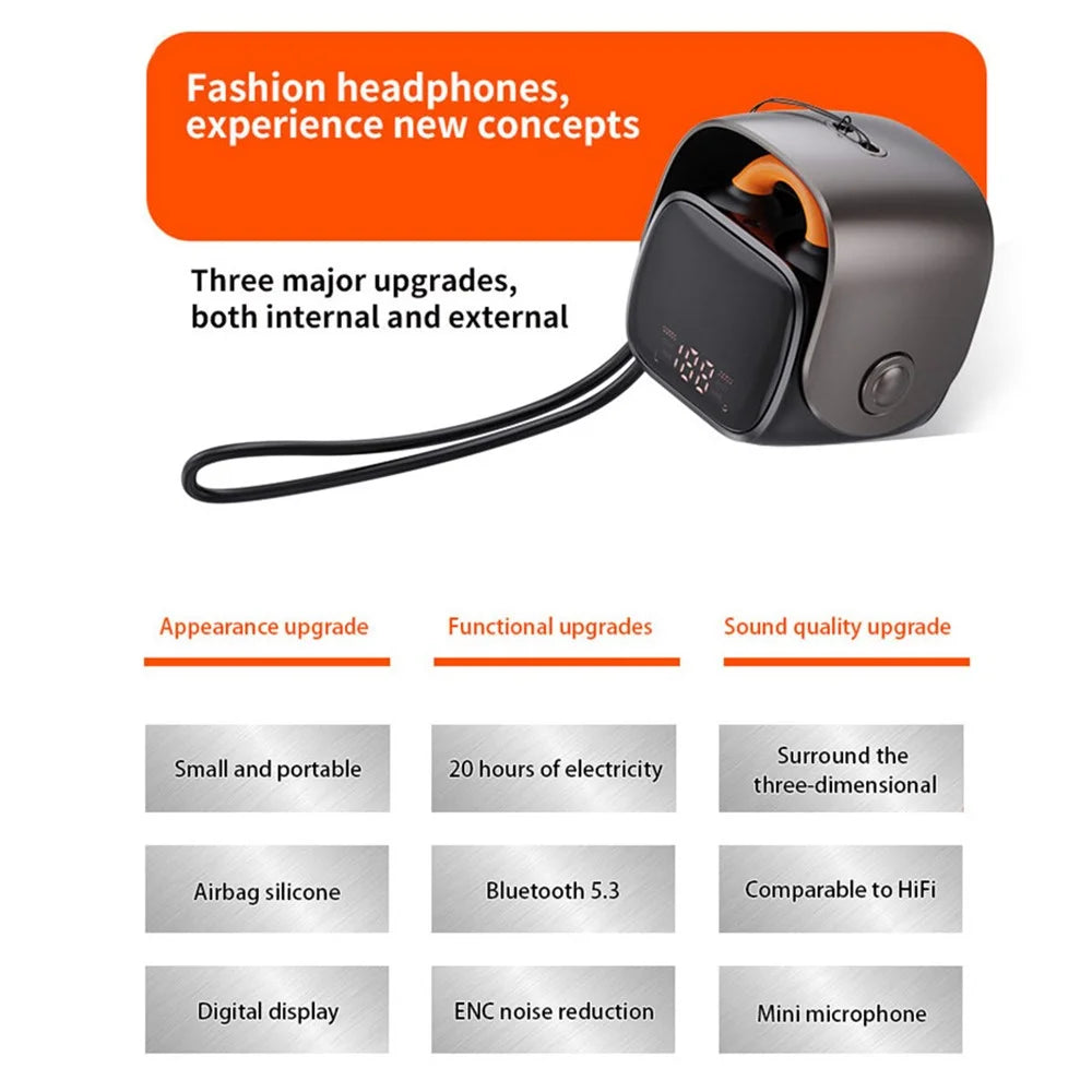 QH51 Ear Clip Bluetooth-compatible Earphone Wireless Sports Running Stereo Music Headset - Black - 2