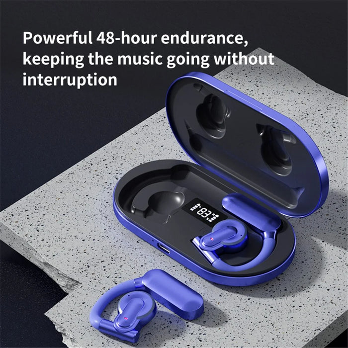 QH-009 OWS Ear Hook Bluetooth-compatible Headset Bone Conduction Wireless Headphone Waterproof Earphone - Purple - 2