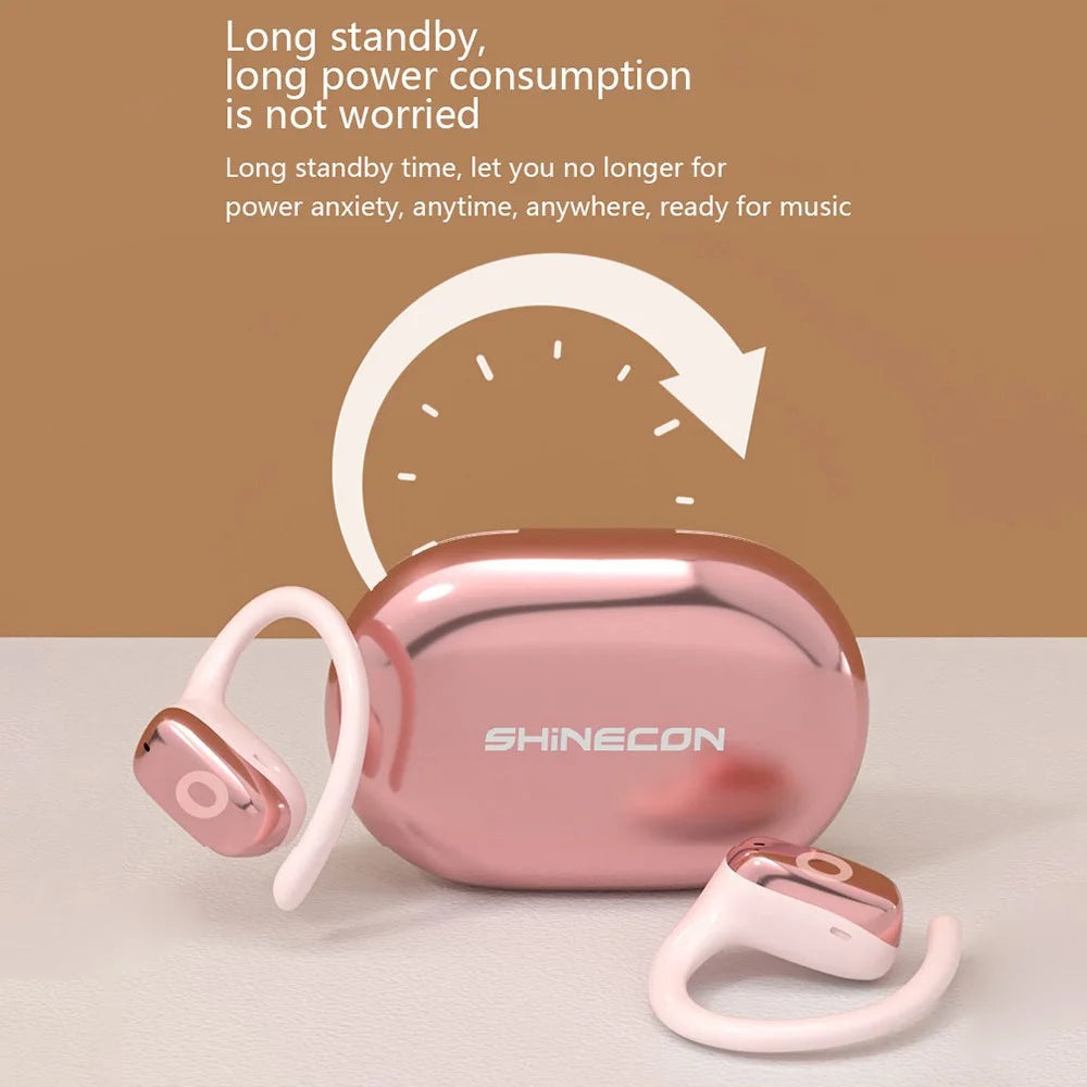 SHINECON QH-004 HiFi Sound Bluetooth-compatible 5.1 Earphones Noise Reduction OWS Open Ear Sports Headphones - Blue - 6