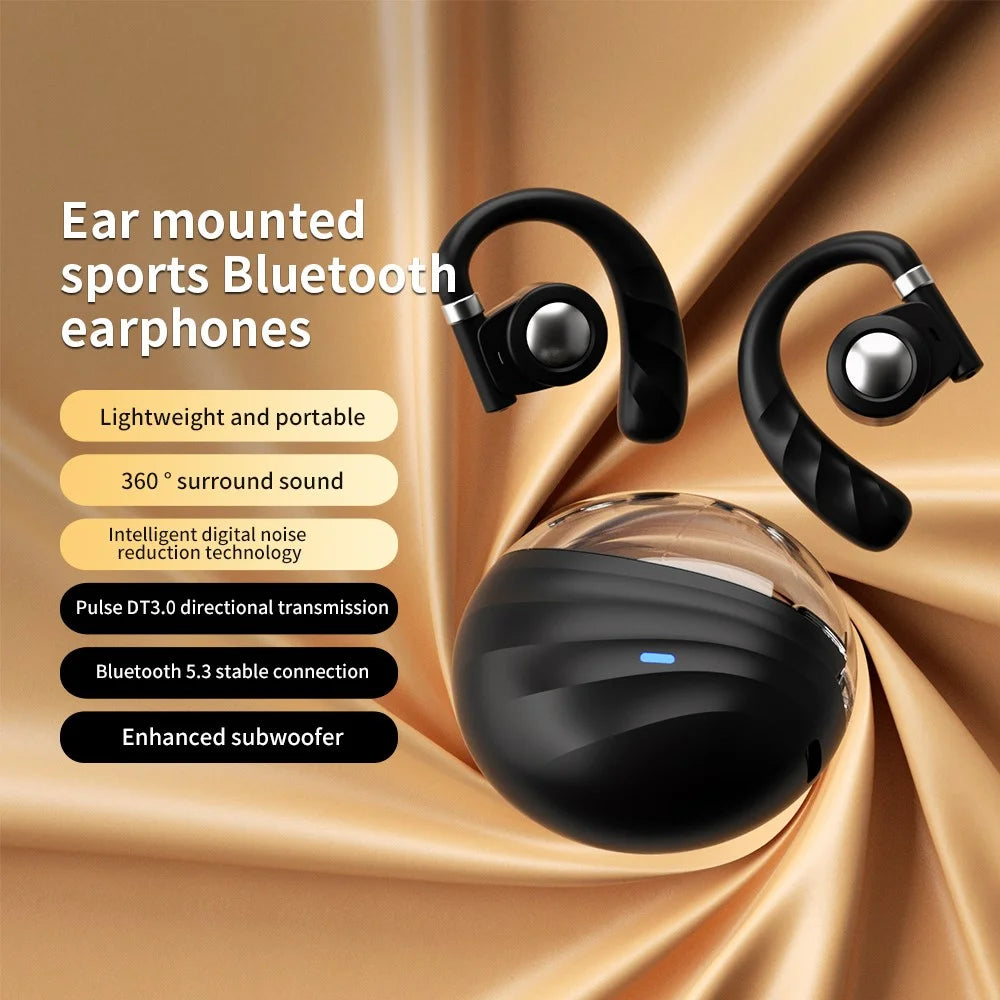 WESG WG-06 OWS Air Conduction Bluetooth-compatible Earphone Ear Hanging Sports Music Headset - Black - 2