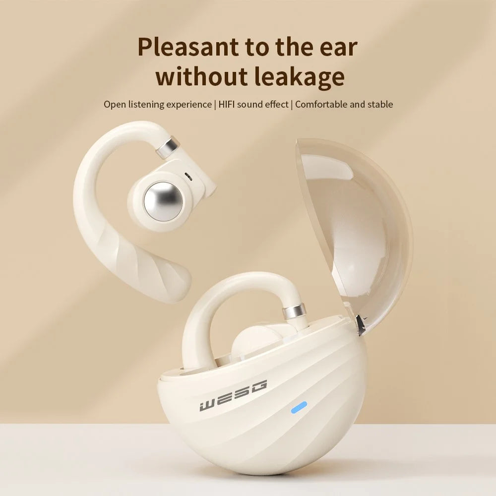 WESG WG-06 OWS Air Conduction Bluetooth-compatible Earphone Ear Hanging Sports Music Headset - Black - 3
