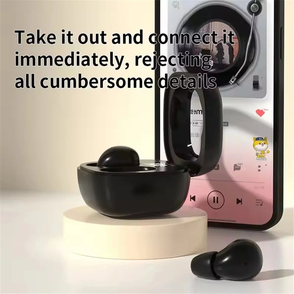 SK19 Mini Wireless Earphone Bluetooth-compatible Headphone Sleep Noise Cancelling Earbud - Black - 4