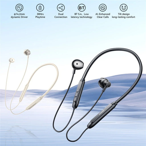 JOYROOM JR-D8 Neckband Wireless Earphone Low Latency Bluetooth-compatible 5.4 Headphone - Black - 2