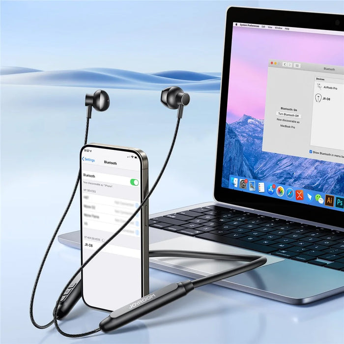 JOYROOM JR-D8 Neckband Wireless Earphone Low Latency Bluetooth-compatible 5.4 Headphone - Black - 5