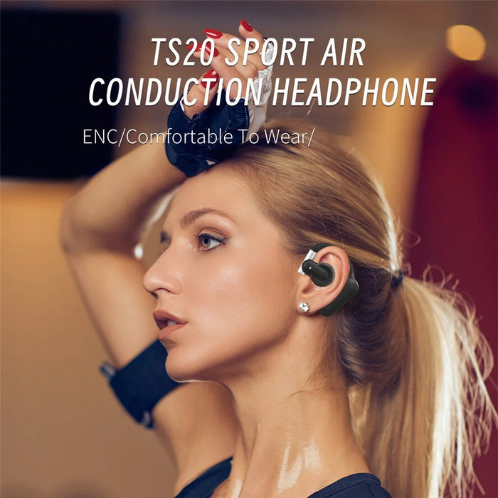 QH-008 Ear Hook Bluetooth-compatible Headset ENC Wireless Headphone Waterproof Earphone - Dark Grey - 2