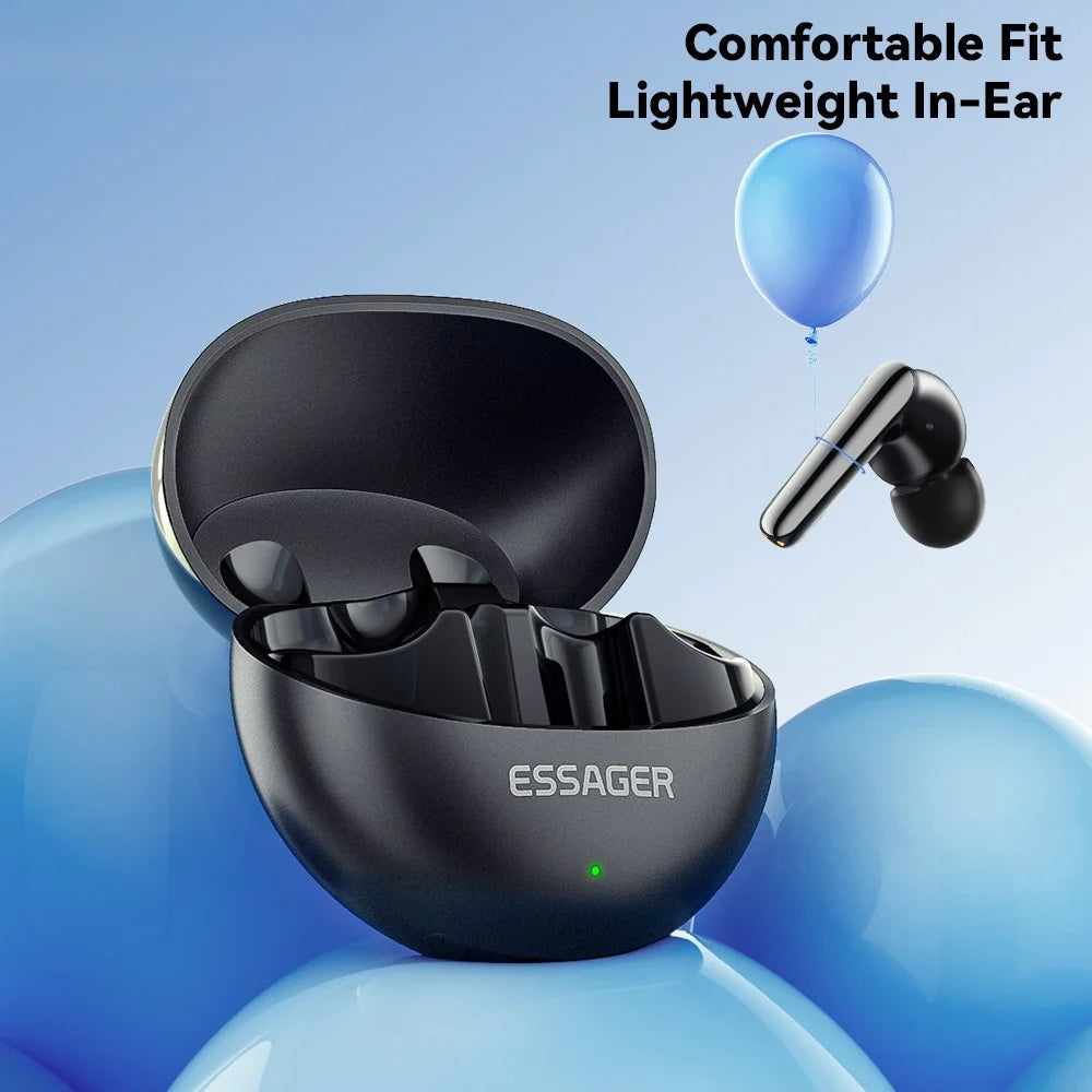 ESSAGER Noise Reduction Bluetooth-compatible Headset In-Ear Wireless Headphone TWS Earphone - White - 5