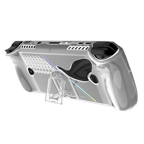 For Asus ROG Ally X TPU Case Gamings Handheld Clear Protective Cover with Foldable Stand - 1
