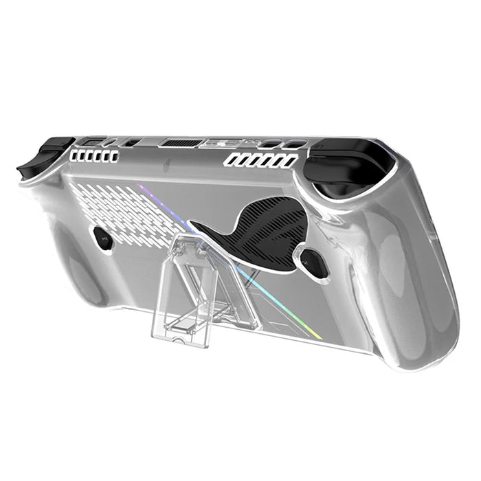 For Asus ROG Ally X TPU Case Gamings Handheld Clear Protective Cover with Foldable Stand - 1