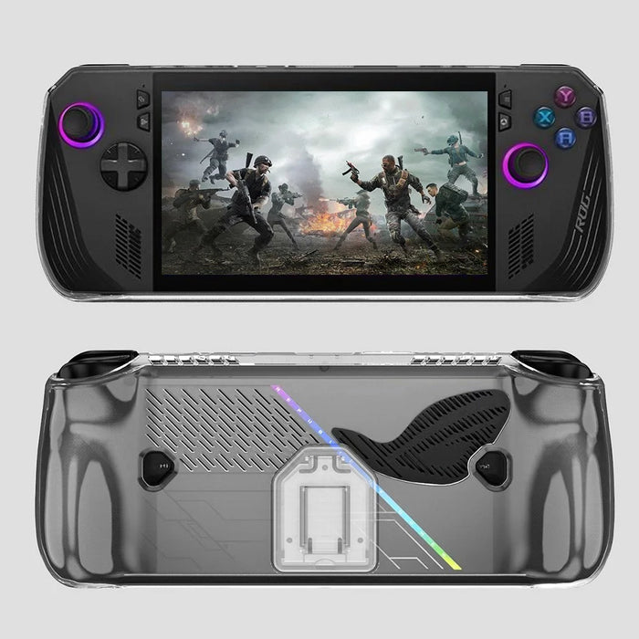 For Asus ROG Ally X TPU Case Gamings Handheld Clear Protective Cover with Foldable Stand - 3