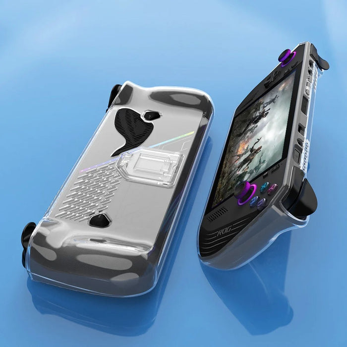 For Asus ROG Ally X TPU Case Gamings Handheld Clear Protective Cover with Foldable Stand - 4