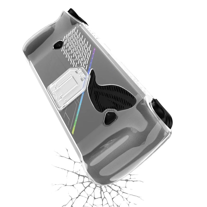 For Asus ROG Ally X TPU Case Gamings Handheld Clear Protective Cover with Foldable Stand - 7